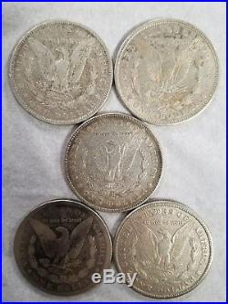 ALL 5 MINTS Morgan Silver Dollar Collection CARSON CITY CC, D, O, S & Philly