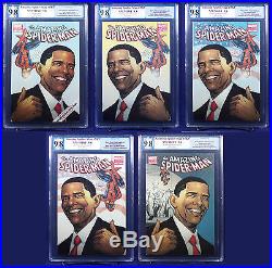 AMAZING SPIDER-MAN #583 ALL 5 Obama Variants PGX 9.8 NM/MT Near Mint/Mint +CGC