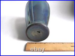 ANTIQUE 7 BLUE AURENE IRIDESCENT DECO ART GLASS VASE STEUBEN ERA 1920s VTG