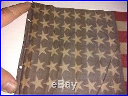 ANTIQUE Circa 1912 48 Star U. S. Flag All Stars Tilted to 11 O'clock Rare