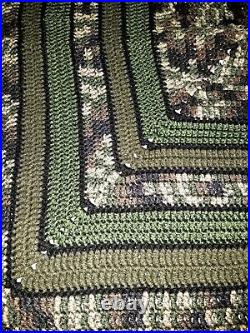 A Large camouflage Blanket/all Hand Crocheted
