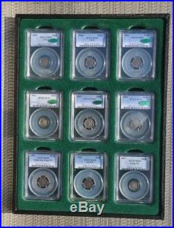 A nice group of nine Early Bust half dimes all PCGS graded XF45 and five (5) are