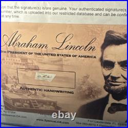 Abraham Lincoln Cut Handwriting all Jsa Coa