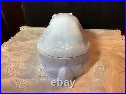 Adorable Blue Milk Glass Bunny Rabbit Covered Dish? NMGCS Piece 2007 PA Rare