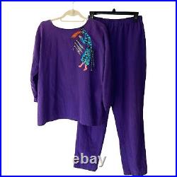 Alfredo's Wife Womens Pants Set Size Small Medium Vintage Art To Wear Cotton