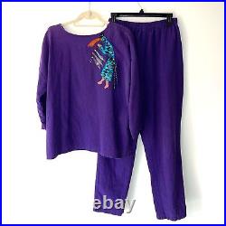 Alfredo's Wife Womens Pants Set Size Small Medium Vintage Art To Wear Cotton