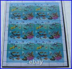 All 18 U. S. Commemorative Small Stamp Panes for 1994. One pane excluded