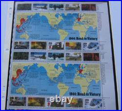 All 18 U. S. Commemorative Small Stamp Panes for 1994. One pane excluded