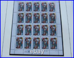All 18 U. S. Commemorative Small Stamp Panes for 1994. One pane excluded