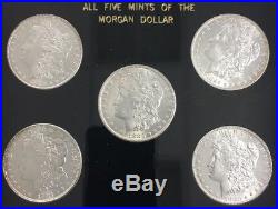 All 5 Mints 5 Morgan Dollars United States Silver Coins CC, P, D, S, AND O