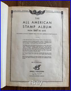 All American Stamp Album Unused Stamp Collection Plus Hundreds of Used Stamps