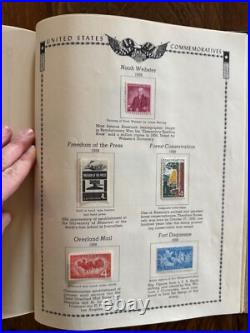 All American Stamp Album Unused Stamp Collection Plus Hundreds of Used Stamps