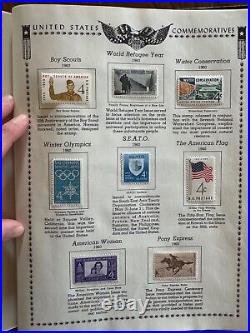 All American Stamp Album Unused Stamp Collection Plus Hundreds of Used Stamps