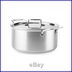 All-Clad BD55508 D5 Brushed 5-Ply Dishwasher Safe 8-qt Stock Pot with lid