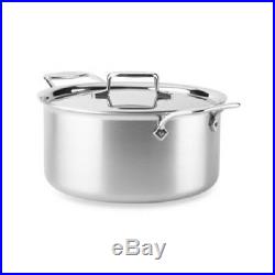 All-Clad D55508NS D5 Polished Non-Stick 5-Ply Dishwasher Safe 8-qt Stock Pot