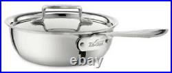 All-Clad D5 Polished 18/10 SS 5-Ply Bonded 2-qt Saucier with lid