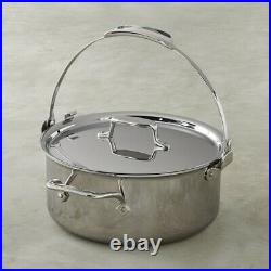 All-Clad D5 Polished 5-Ply Dishwasher Safe 7-qt Pouring Stock Pot with Lid