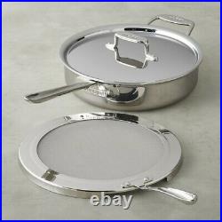 All-Clad d5 Polished 5-ply Stainless-Steel 4-Qt Sauté Pan with Splatter Screen