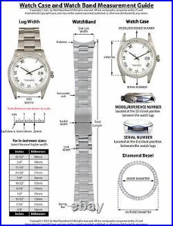 All Diamond Stainless Steel Jubilee Watch Band For Rolex 36mm Datejust 4.65ct