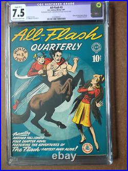 All Flash 3 1941 Cgc 7.5 Gardner Fox Ad For All Star Comics 8 Sensation Comics 1
