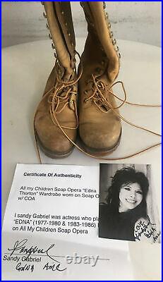 All My Children Soap Opera SIGNED EDNA Timberland Boots 1970-80s Sandy Gabriel