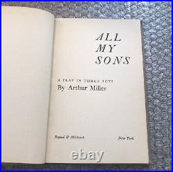 All My Sons by Arthur Miller Authentic 1947 1st Edition HC No Dust Jacket