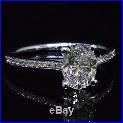 All Natural 1.16 Ct Oval Brilliant Cut Diamond Engagement Ring G, VS2 GIA 14K WG