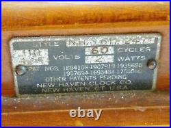 Antique 1937 New Haven Time Flip Clock All Original Art Deco Wood & Glass