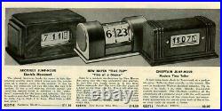 Antique 1937 New Haven Time Flip Clock All Original Art Deco Wood & Glass