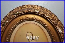 Antique Cabinet Card Photo of Young Woman in Early Gilt Wood Frame 8.5 x 6.5