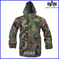 Army Jacket Alpha Industries NYCO Waterproof Hoodie Military Parka Combat Camo