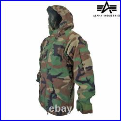 Army Jacket Alpha Industries NYCO Waterproof Hoodie Military Parka Combat Camo