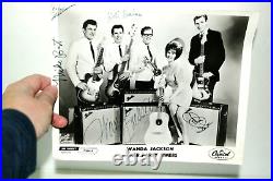 Autographed 8x10 B&W Photo of ALL Members Wanda Jackson and Her Party Timers