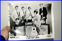 Autographed 8x10 B&W Photo of ALL Members Wanda Jackson and Her Party Timers