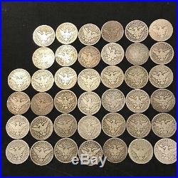 BARBER QUARTER ROLL 40 COINS $10 FACE VALUE ALL 1892 P #R58a