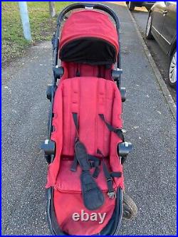 Baby jogger city select double pushchair red