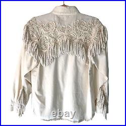 Barbara Shara Western Shirt Womens Size Medium M Vintage 90s Custom Made In USA