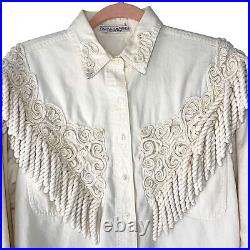 Barbara Shara Western Shirt Womens Size Medium M Vintage 90s Custom Made In USA