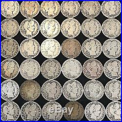 Barber Quarter Roll 40 Coins $10 Face Value All 1914 P Vg R53