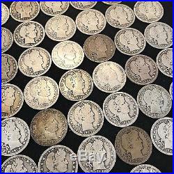 Barber Quarter Roll 40 Coins $10 Face Value All 1914 P Vg R53