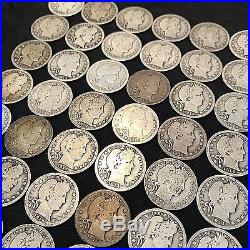 Barber Quarter Roll 40 Coins $10 Face Value All 1914 P Vg R53