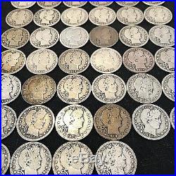 Barber Quarter Roll 40 Coins $10 Face Value All 1914 P Vg R53