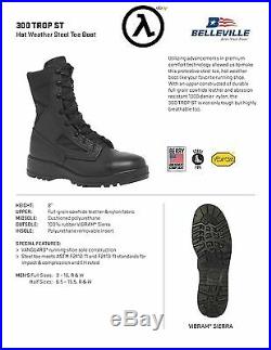 Belleville 300 Trop St Hot Weather Black Steel Toe Boots All Sizes (m/w 3-16)
