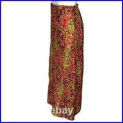 Beverly Vogue Vintage Womens Maxi Skirt Orange Size Medium Quilted Made In USA