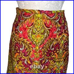 Beverly Vogue Womens Maxi Skirt Orange Size Medium M Vintage Quilted Made In USA