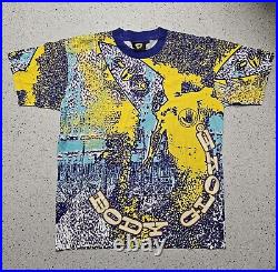 Body Glove Surfing Vintage 90s T Shirt Large All Over Print