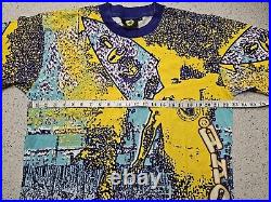 Body Glove Surfing Vintage 90s T Shirt Large All Over Print