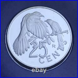 British Virgin Islands 1977 Proof Set All Silver Coins Queens Jubilee COA