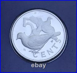 British Virgin Islands 1977 Proof Set All Silver Coins Queens Jubilee COA