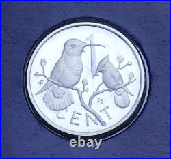 British Virgin Islands 1977 Proof Set All Silver Coins Queens Jubilee COA
